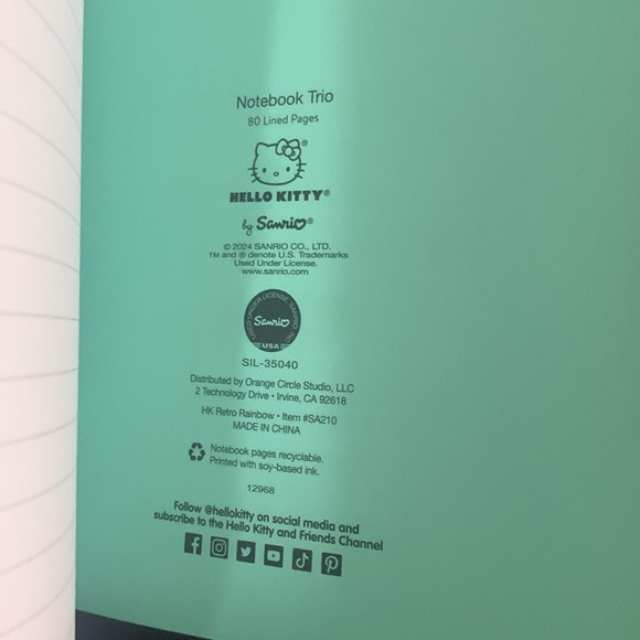 Sanrio Hello Kitty Set Of 3 Lined Pages Notebooks 80 Pages Each New In Package - Picture 9 of 14